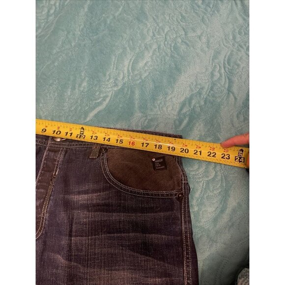 PARISH JEANS‎ health wealth wisdom & men Sz 40 Blue With Black Trim, Wide leg - Picture 11 of 16